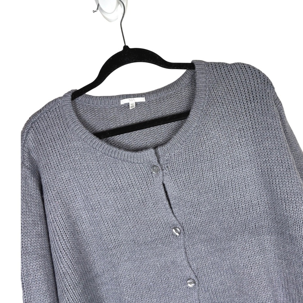 NIA Plus Ariana Grey Knit Button Down Long Sleeve Cardigan Sweater Size 1X - Picture 3 of 6
